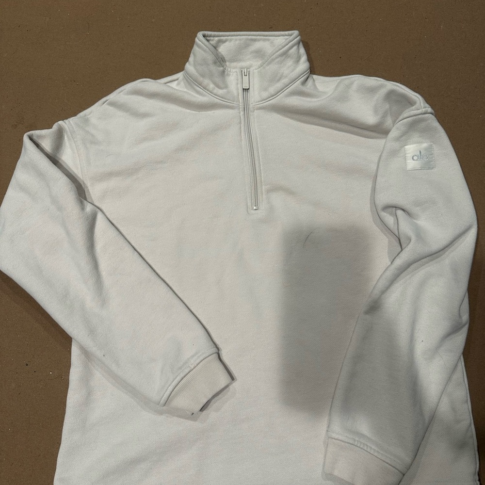 ALO Cream Quarter-Zip Pullover